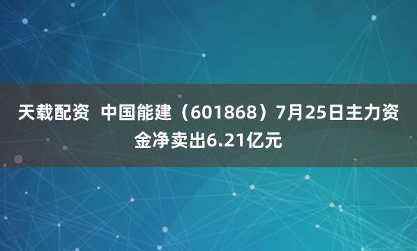 天载配资  中国能建（601868）7月25日主力资金净卖出6.21亿元